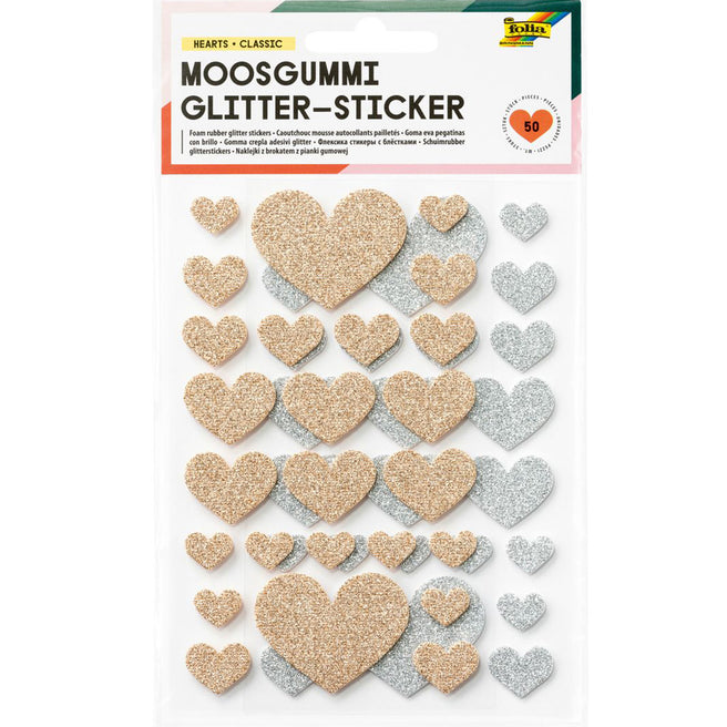 folia stickers hartjes classic - 50st | 23772 | 1