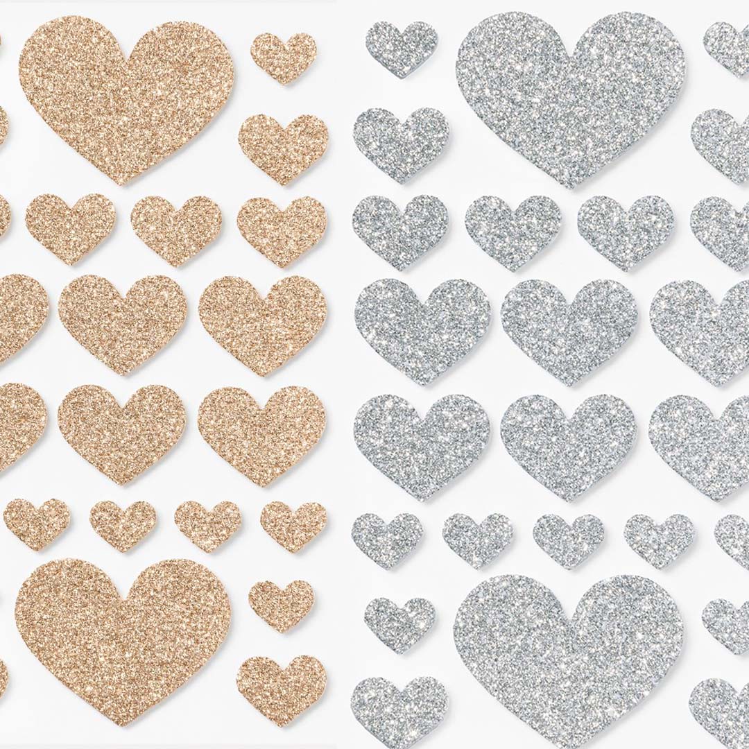 folia stickers hartjes classic - 50st | 23772 | 2