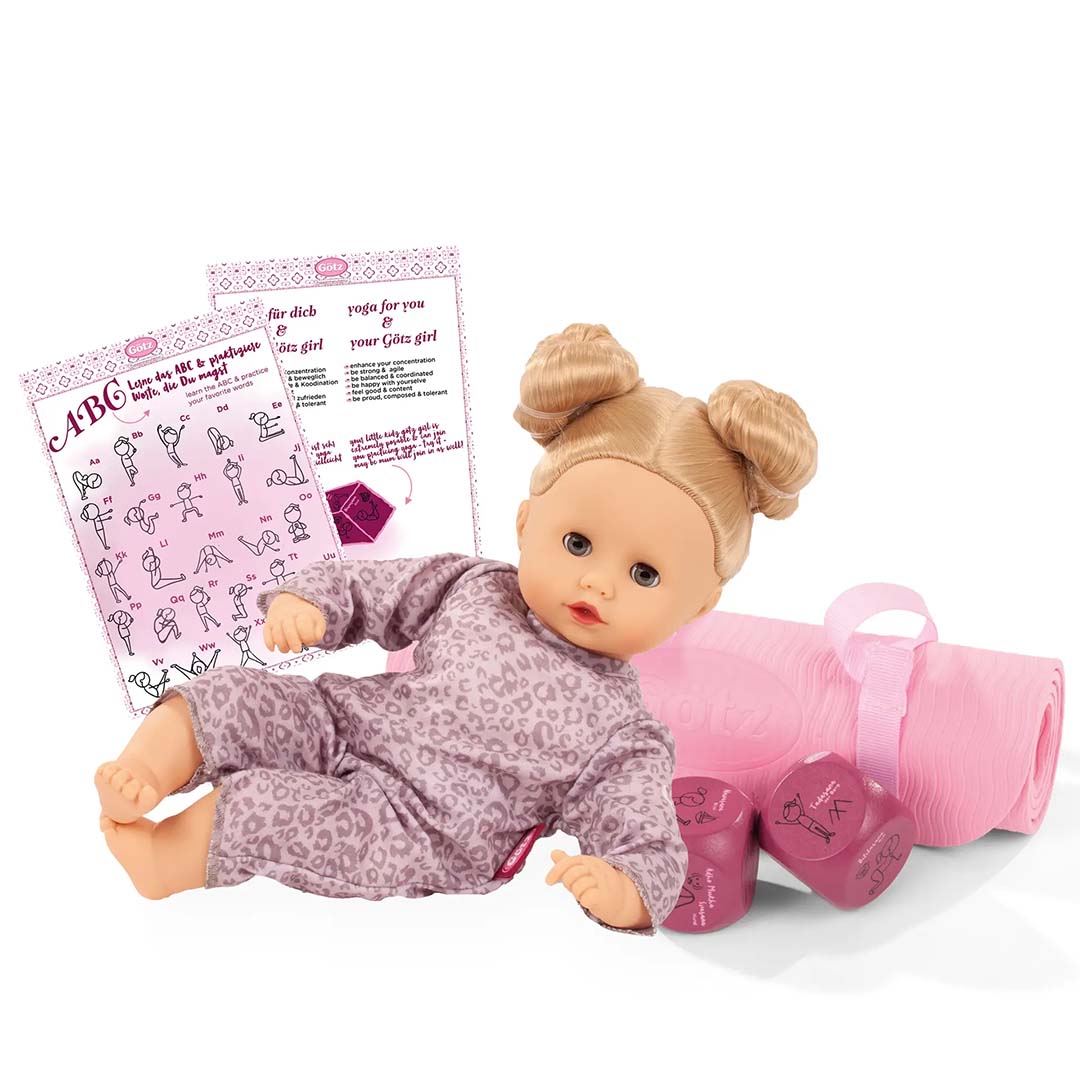 götz poppenkleding yoga set - grey cats - s-xm | 3403627 | 3