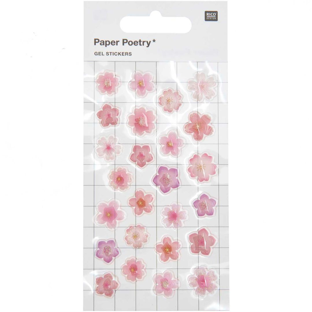 gelstickers kersenbloesems glitter - 25st | 300883 | 0