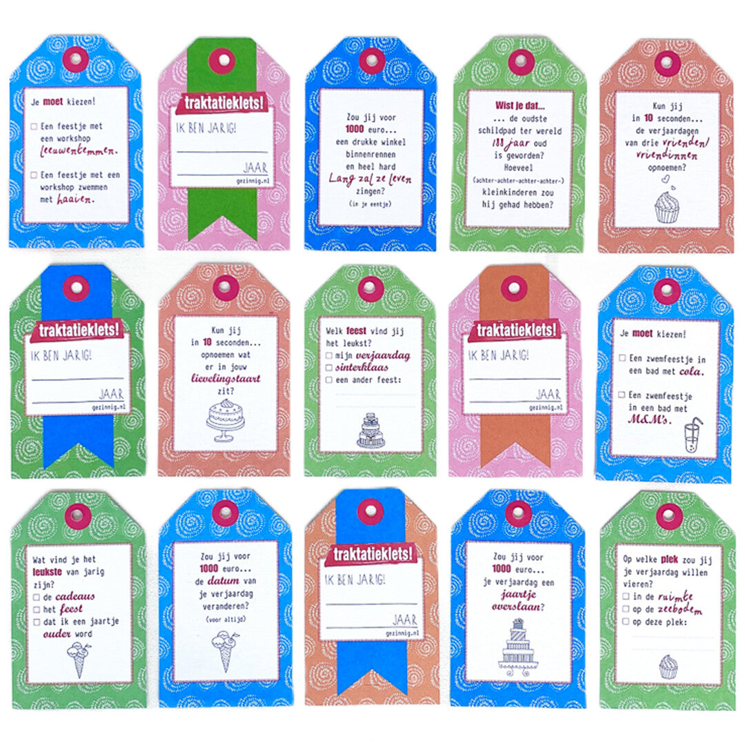 gezinnig labels traktatieklets 6-12 jaar - 36st | 6131b | 0