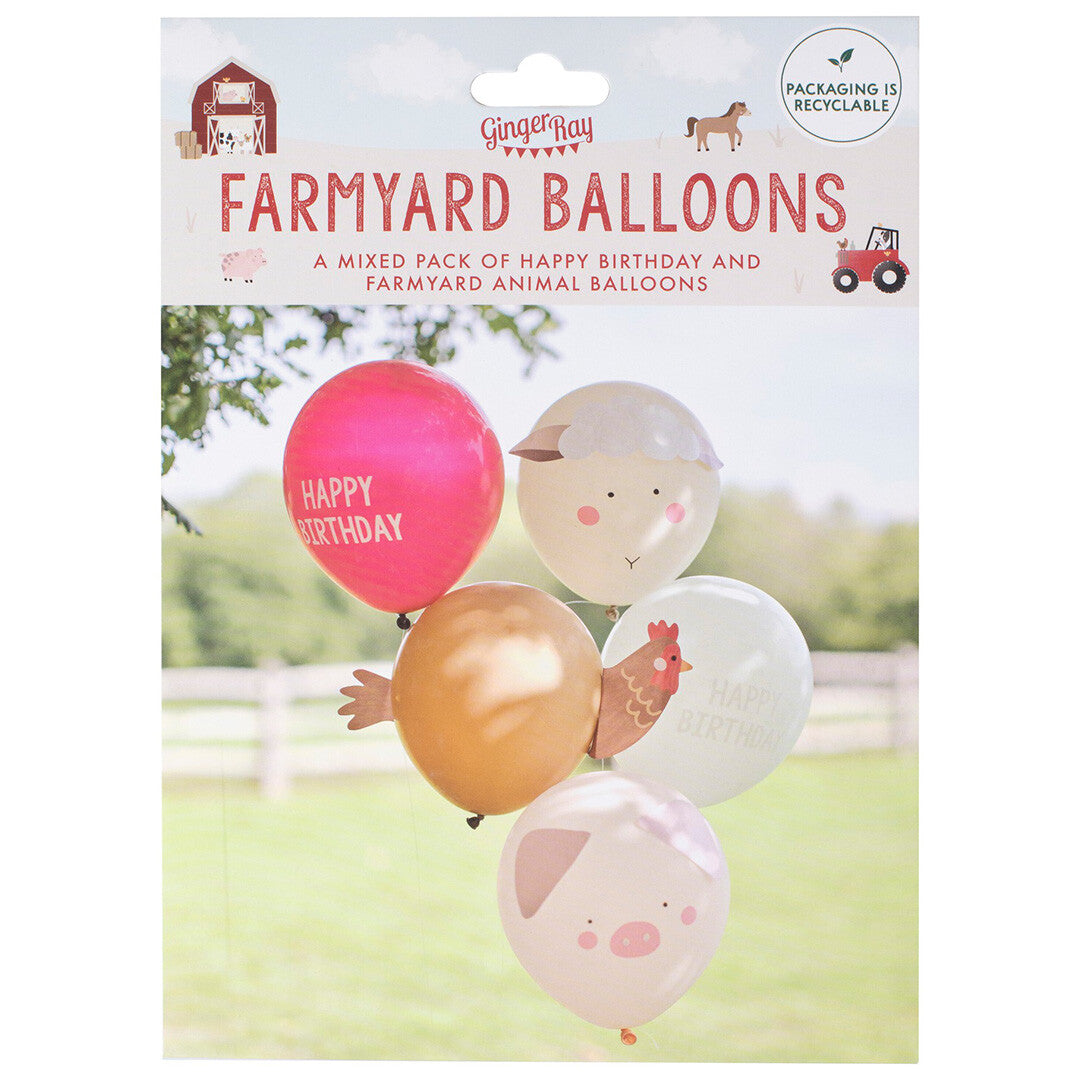 ginger ray ballonnen boerderij - 5st | FA-111 | 2