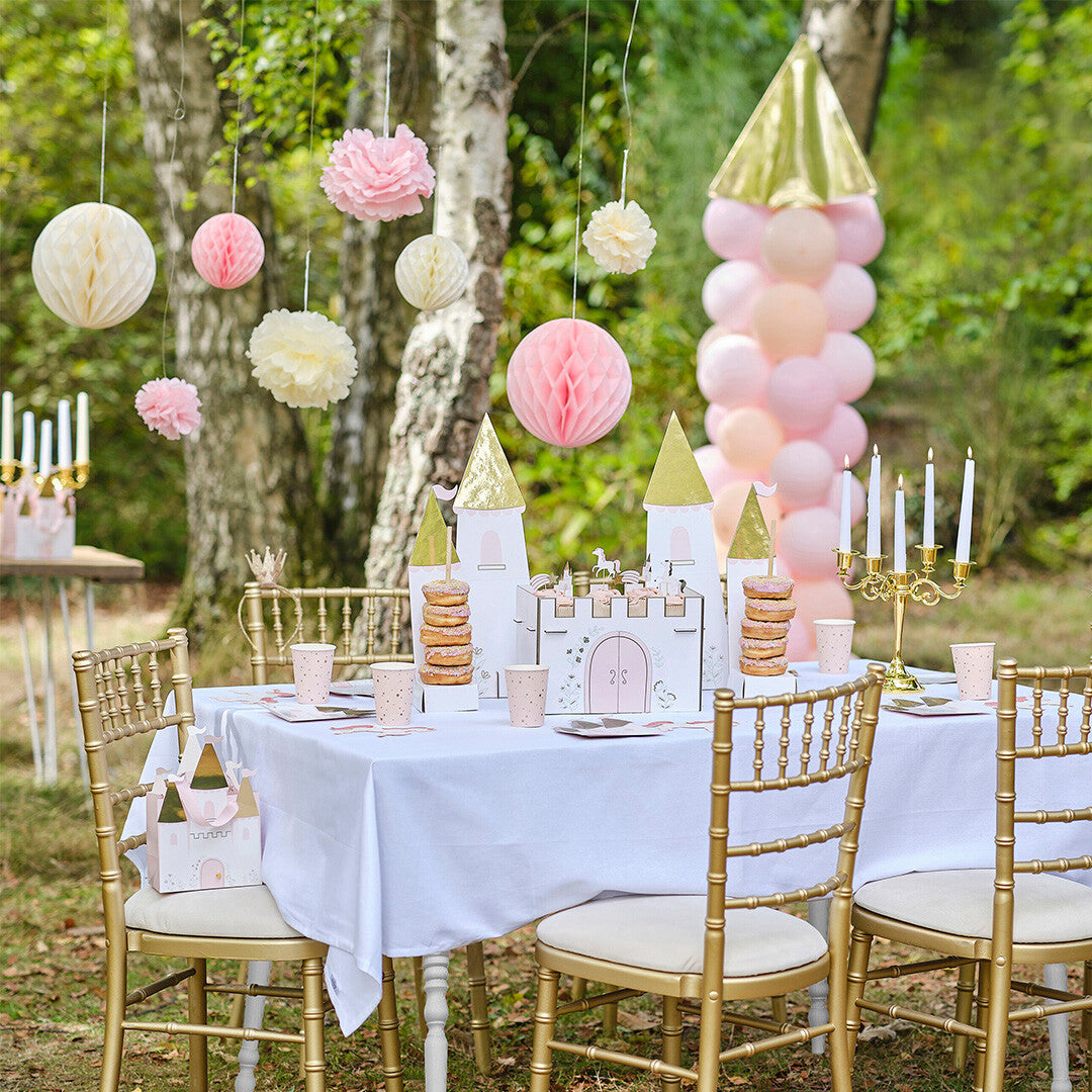 ginger ray feestversiering pompom en honingraat - 8st | PC-103 | 3