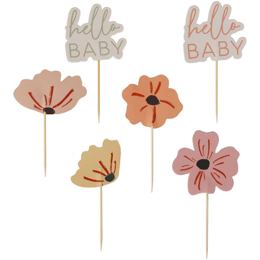 ginger ray taartversiering babyshower floral - 12st | FLB-103 | 0