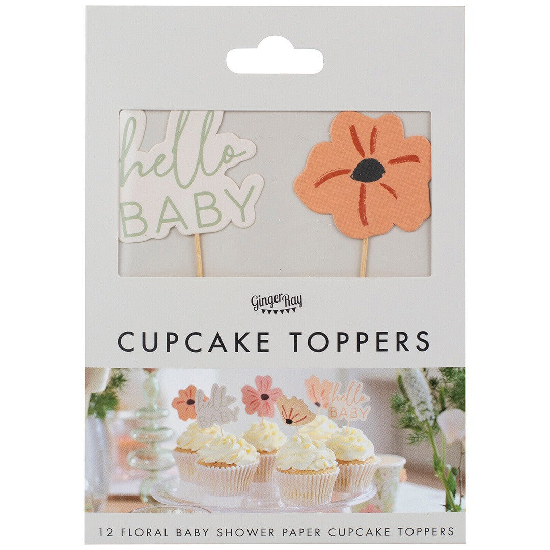 ginger ray taartversiering babyshower floral - 12st | FLB-103 | 2