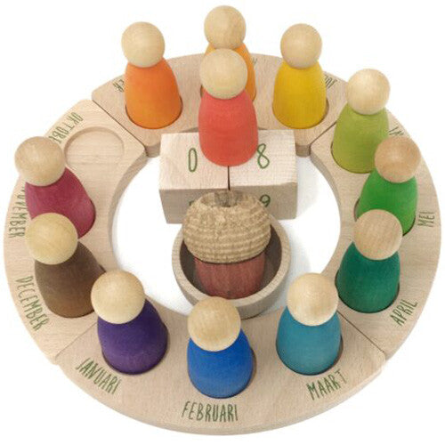 grapat houten eeuwige kalender | 17-167D | 1