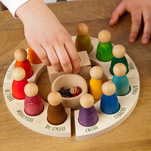 grapat houten eeuwige kalender | 17-167D | 3