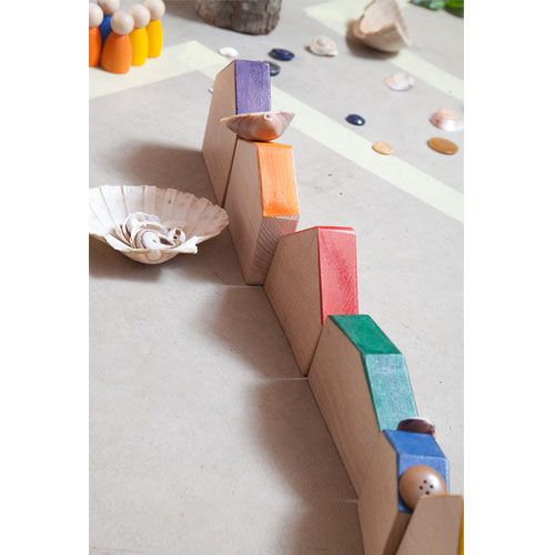 grapat houten huisjes en nins® poppetjes (12st)  | 15-110 | 2