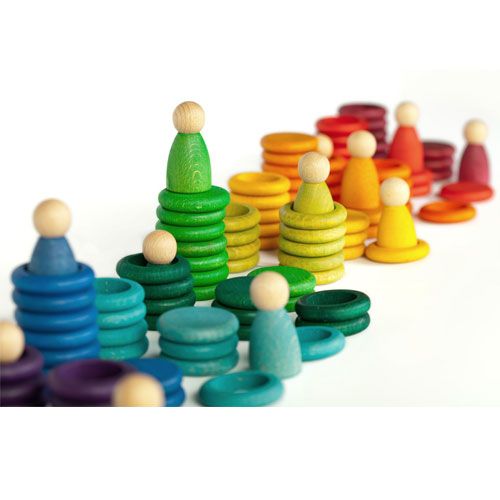 grapat houten nins® poppetjes met ringen en schijfjes - carla | 16-139 | 2