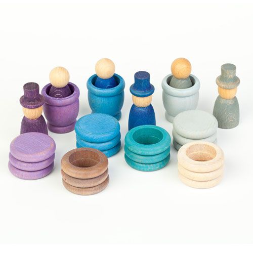 grapat houten nins® poppetjes met ringen en schijfjes - winter | 16-164 | 0