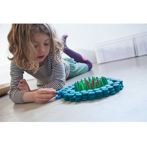 grapat houten schijfjes - blauw (36st) | 18-198 | 3
