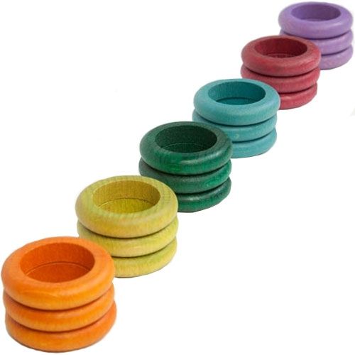 grapat ringen opaque 4,5 cm - 6 kleuren (18st) | 16-156 | 0