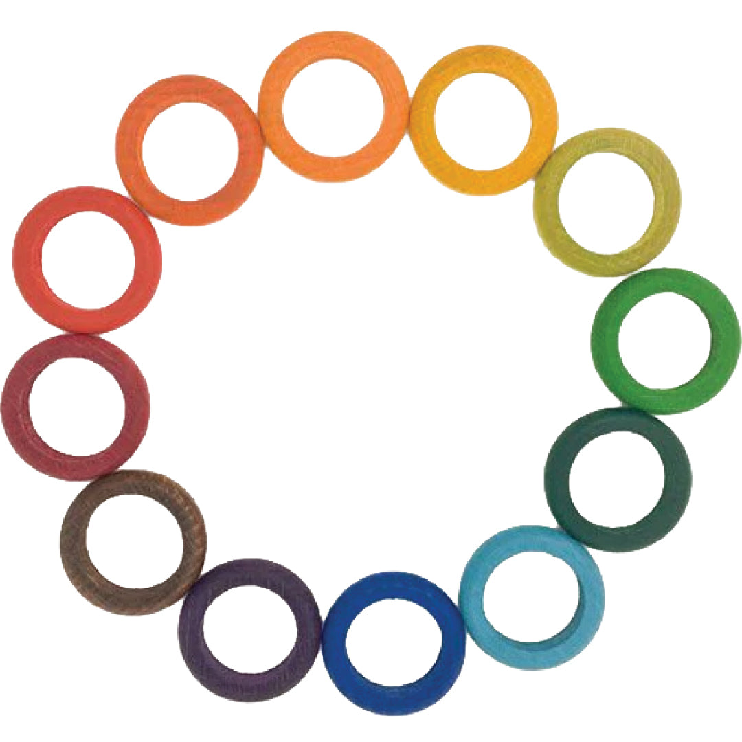 grapat ringen regenboog 4,5 cm - 12 kleuren (12st) | 18-187 | 3