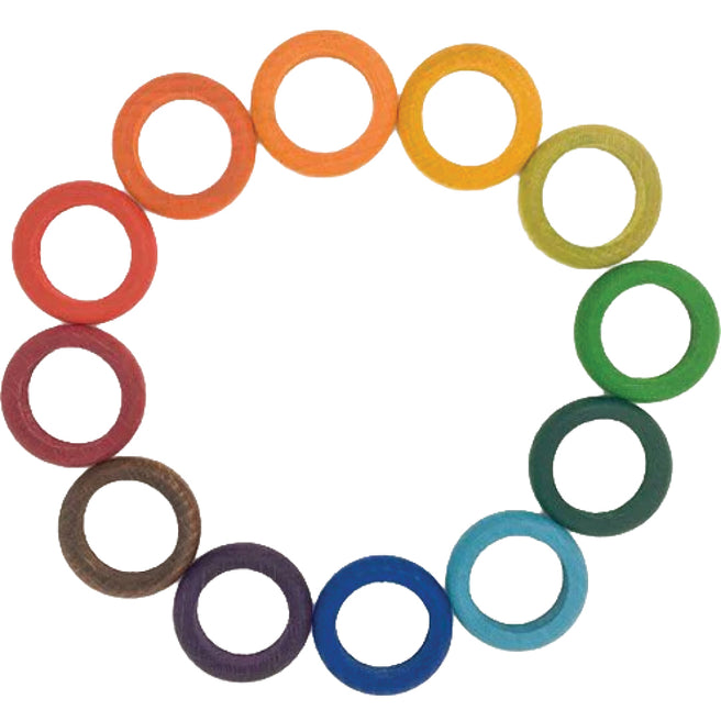 grapat ringen regenboog 4,5 cm - 12 kleuren (12st) | 18-187 | 3