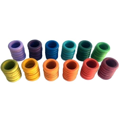 grapat ringen regenboog 4,5 cm - 12 kleuren (72st)  | 16-147 | 0