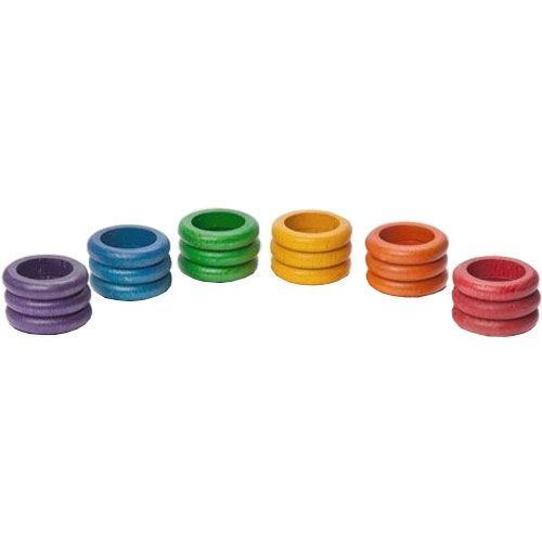 grapat ringen regenboog 4,5 cm - 6 kleuren (18st) | 15-115 | 0