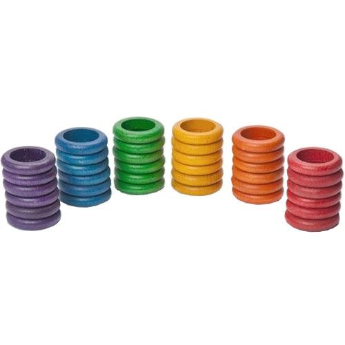 grapat ringen regenboog 4,5 cm - 6 kleuren (36st) | 15-116 | 0