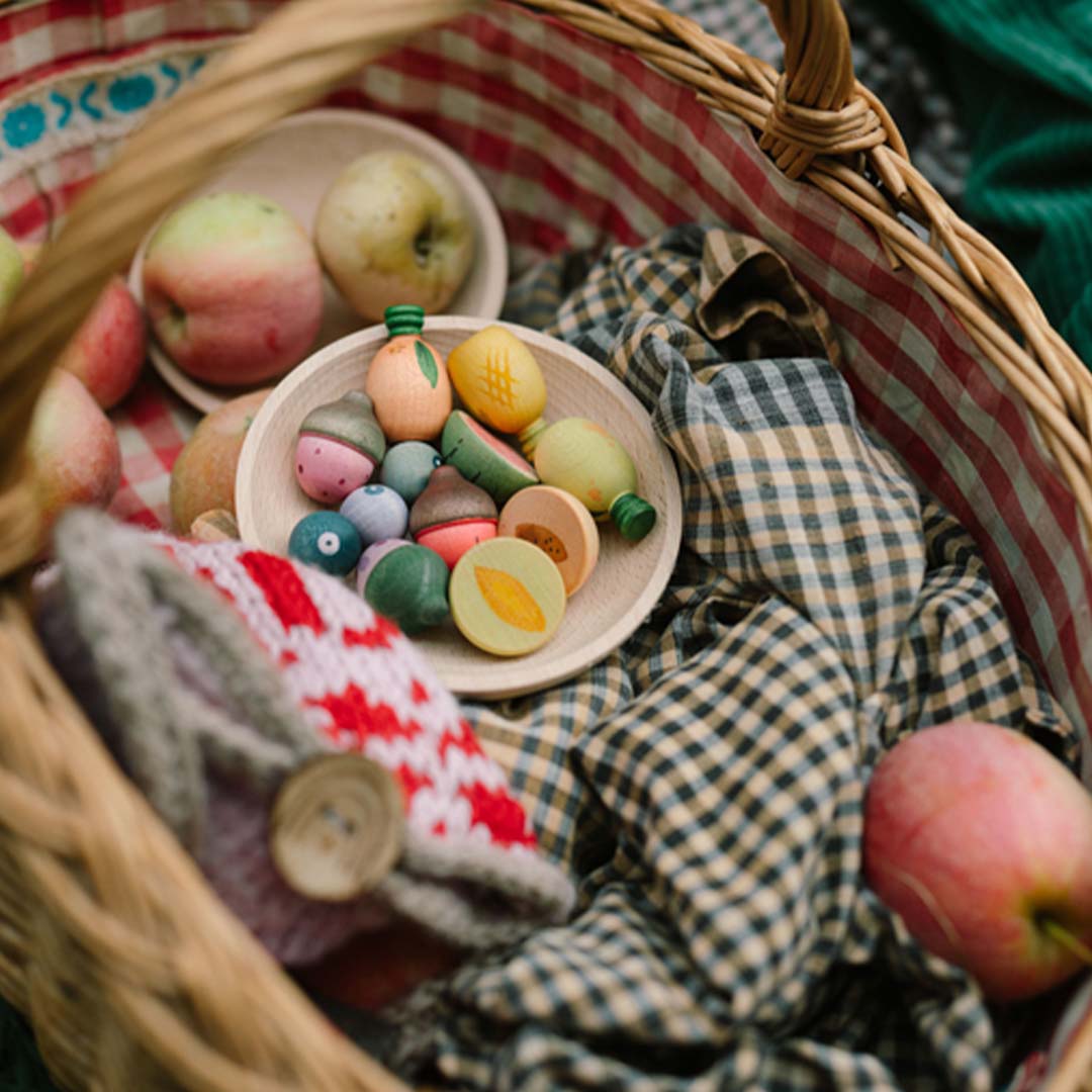 grapat houten fruit - 12st | 26-286 | 2