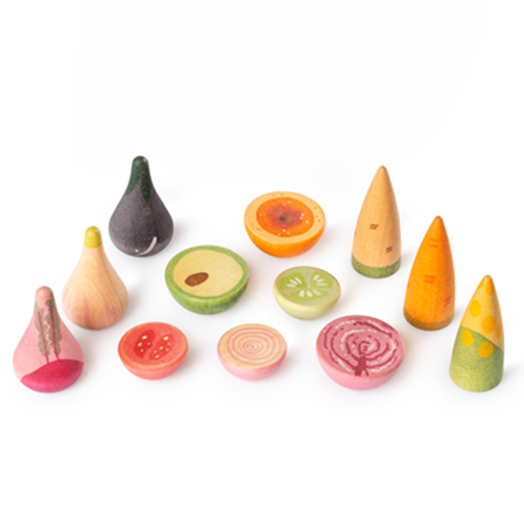 grapat houten groenten - 12st | 26-287 | 42