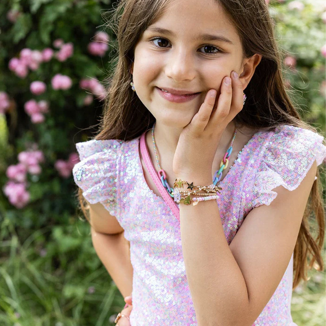 great pretenders feestjurk pailletten roze - 4-6 jaar | 32215 | 3