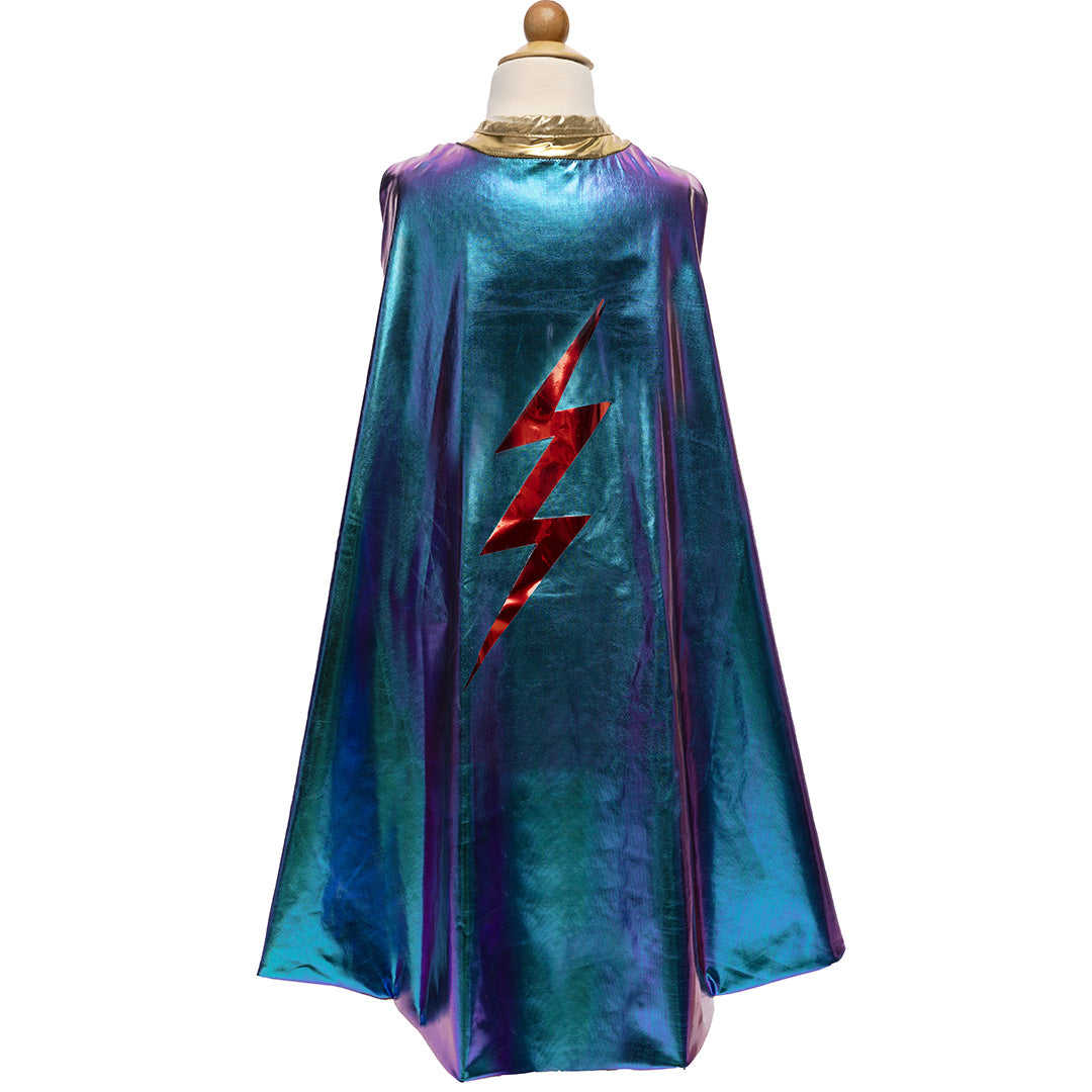 great pretenders omkeerbare verkleedcape bliksem - blauw - 4-6 jaar | 55785 | 0