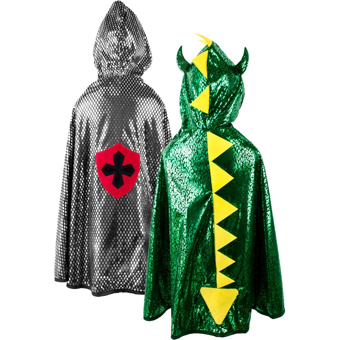 great pretenders omkeerbare verkleedcape draak - ridder - 5-6 jaar  | 55693 | 3
