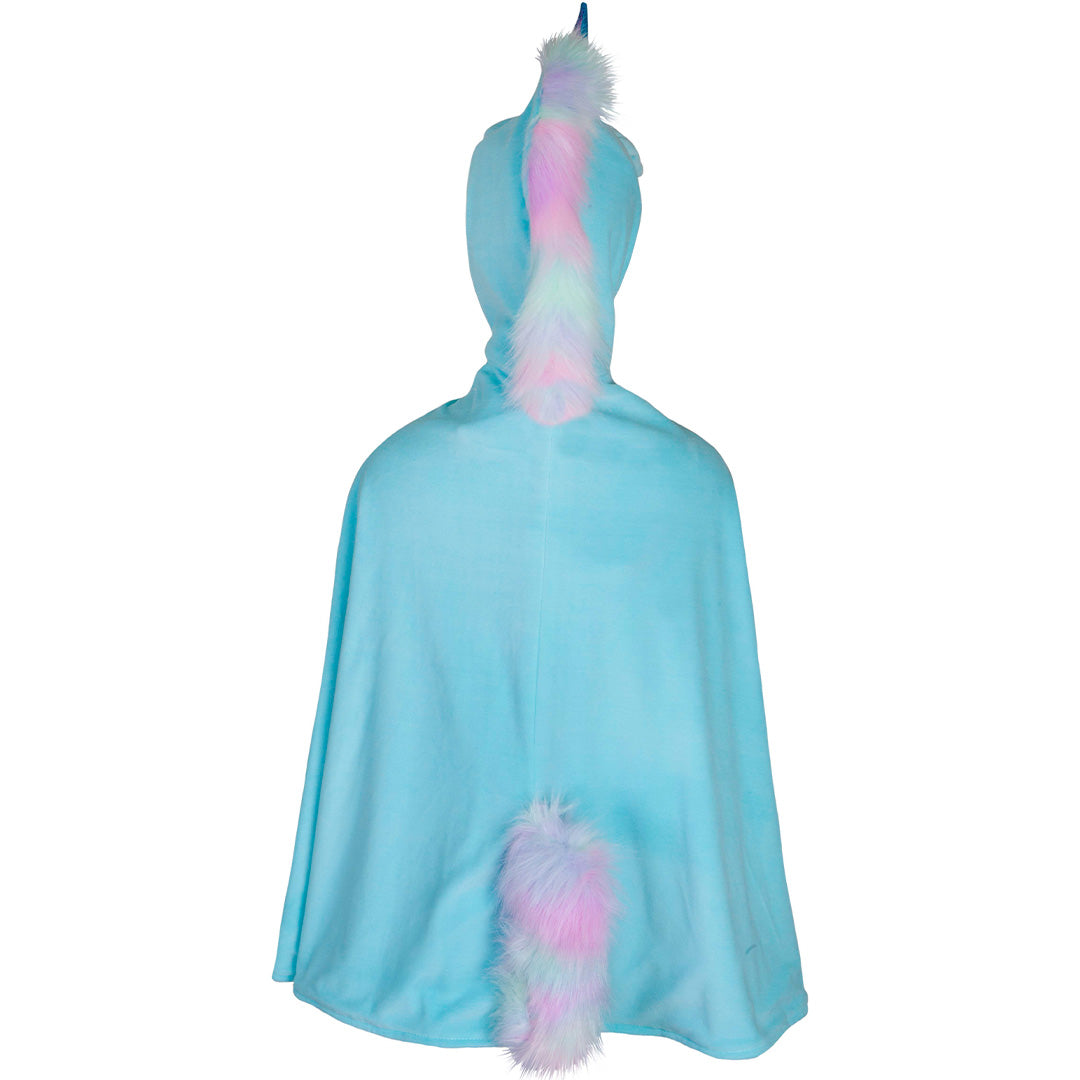 great pretenders omkeerbare verkleedcape eenhoorn en draak blauw - 4-6 jaar | 52185 | 1