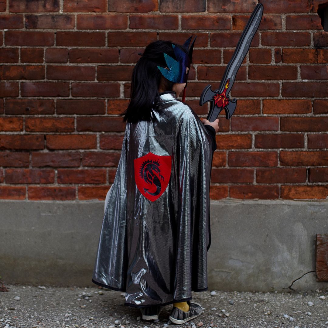 great pretenders omkeerbare verkleedcape & masker dragon knight - 5-6 jaar | 57405 | 3