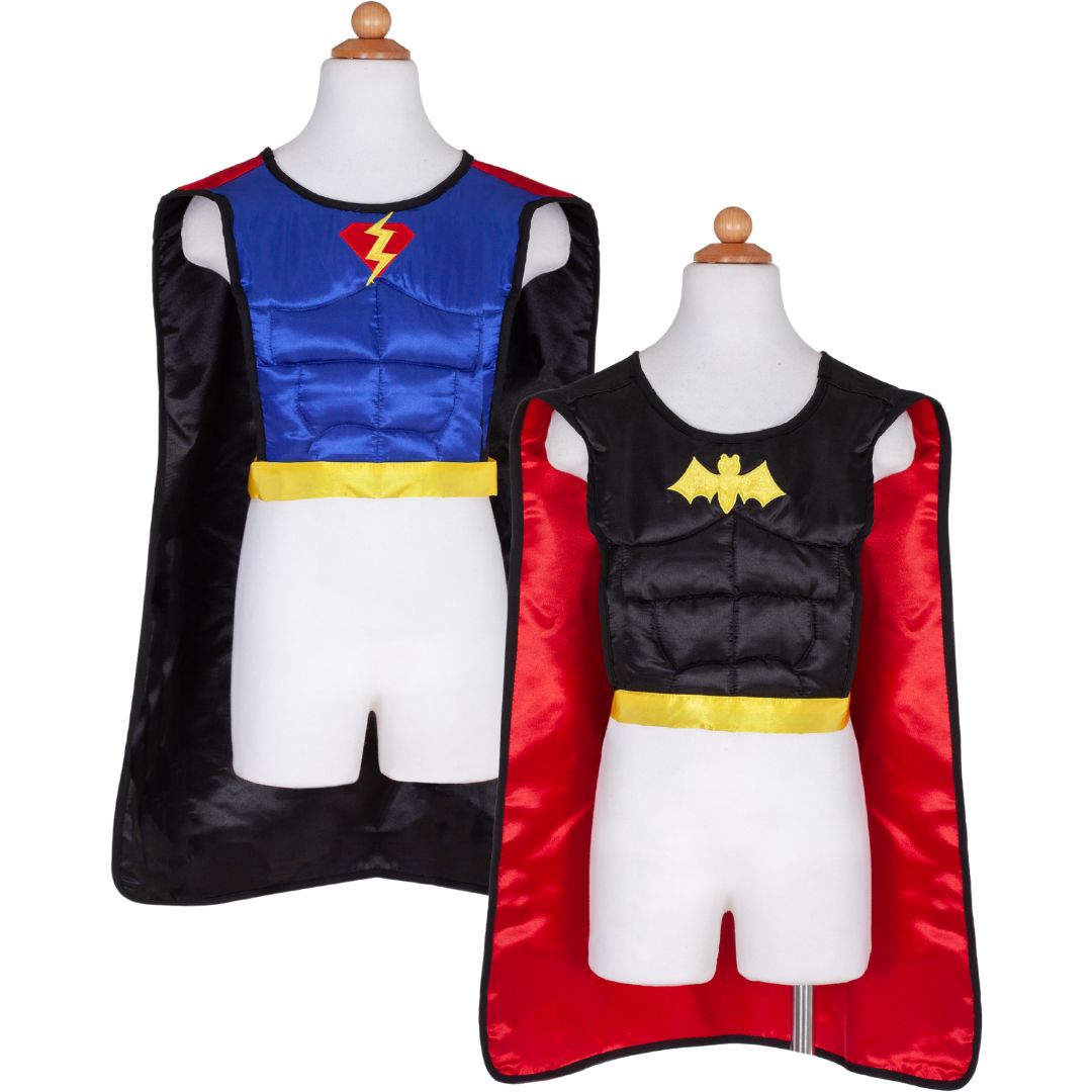 great pretenders omkeerbare verkleedcape & masker superheld - 4-7 jaar | 67485 | 0