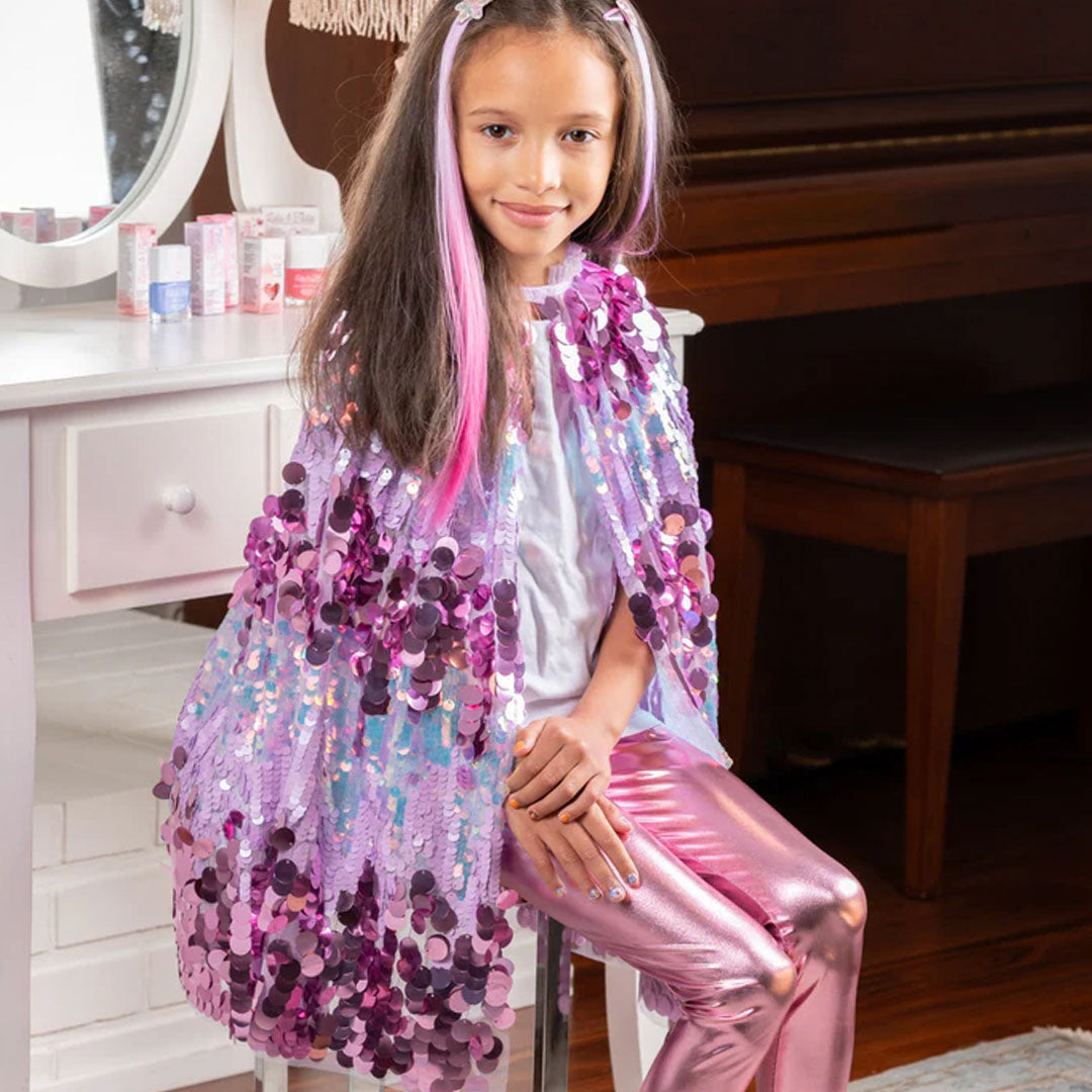 great pretenders verkleedcape 5th avenue pailletten paars - 4-6 jaar | 51325 | 1