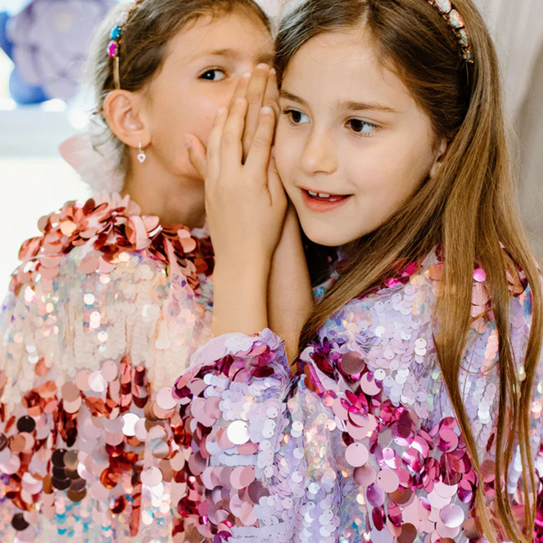 great pretenders verkleedcape 5th avenue pailletten paars - 4-6 jaar | 51325 | 2
