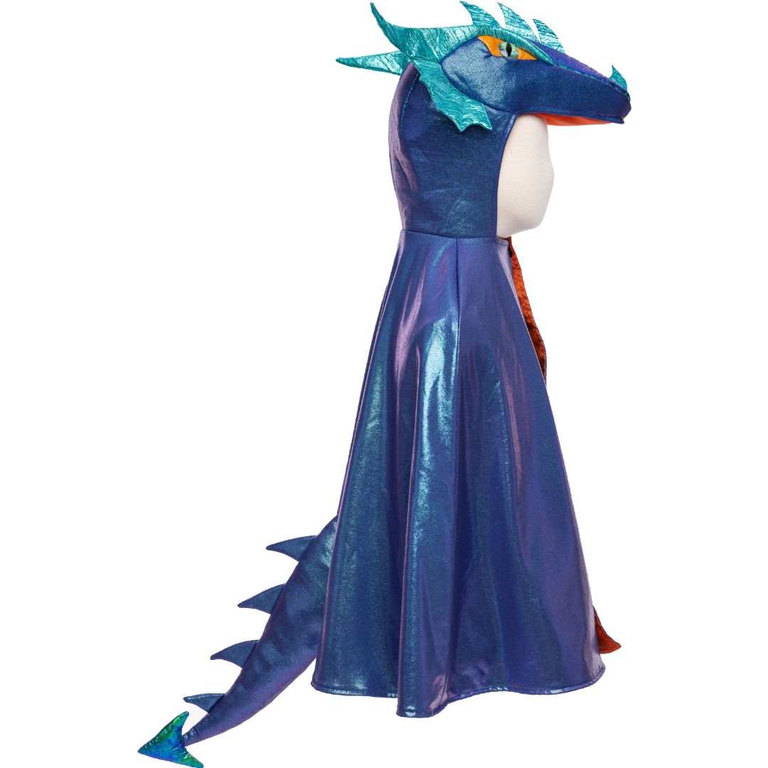 great pretenders verkleedcape draak azure metallic - 5-6 jaar | 57185 | 0