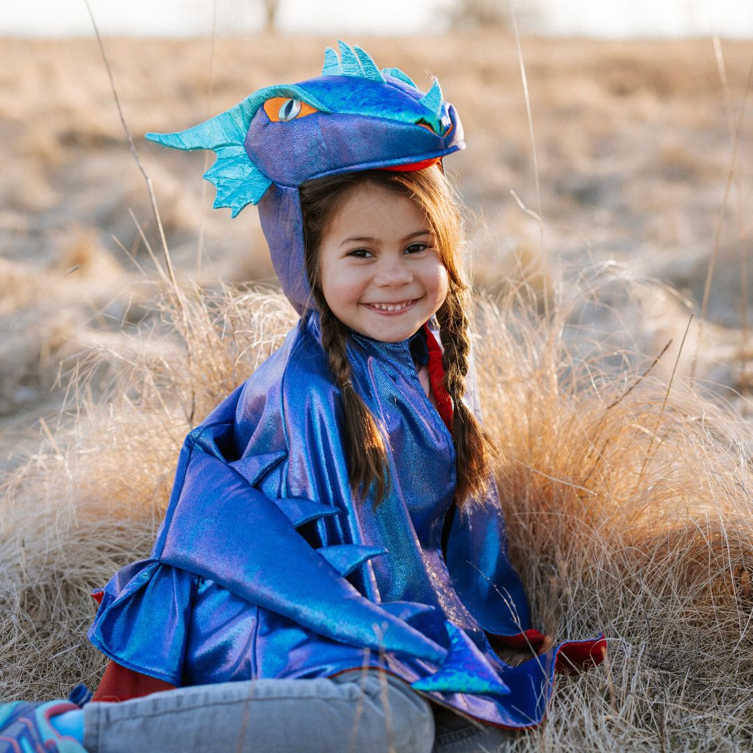 great pretenders verkleedcape draak azure metallic - 5-6 jaar | 57185 | 2