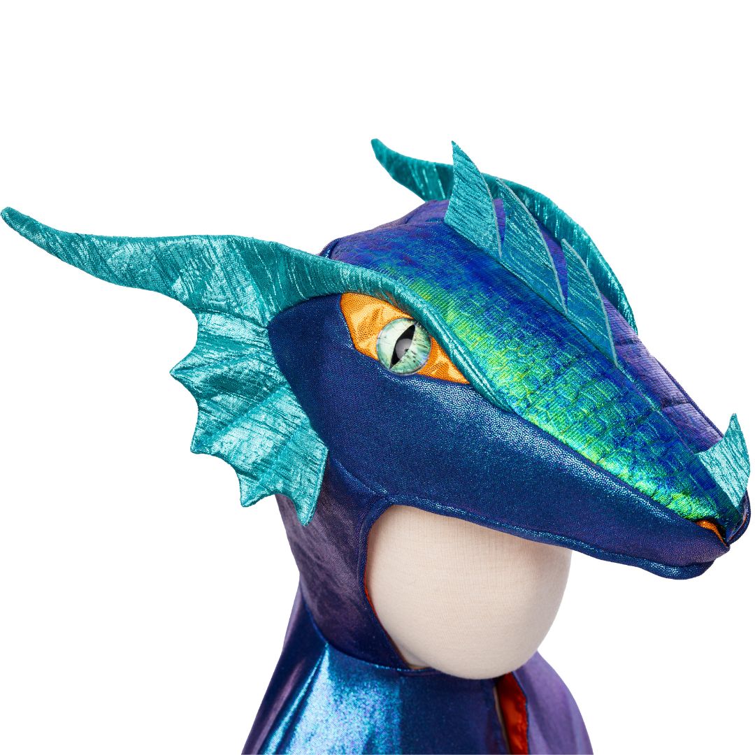 great pretenders verkleedcape draak azure metallic - 5-6 jaar | 57185 | 4