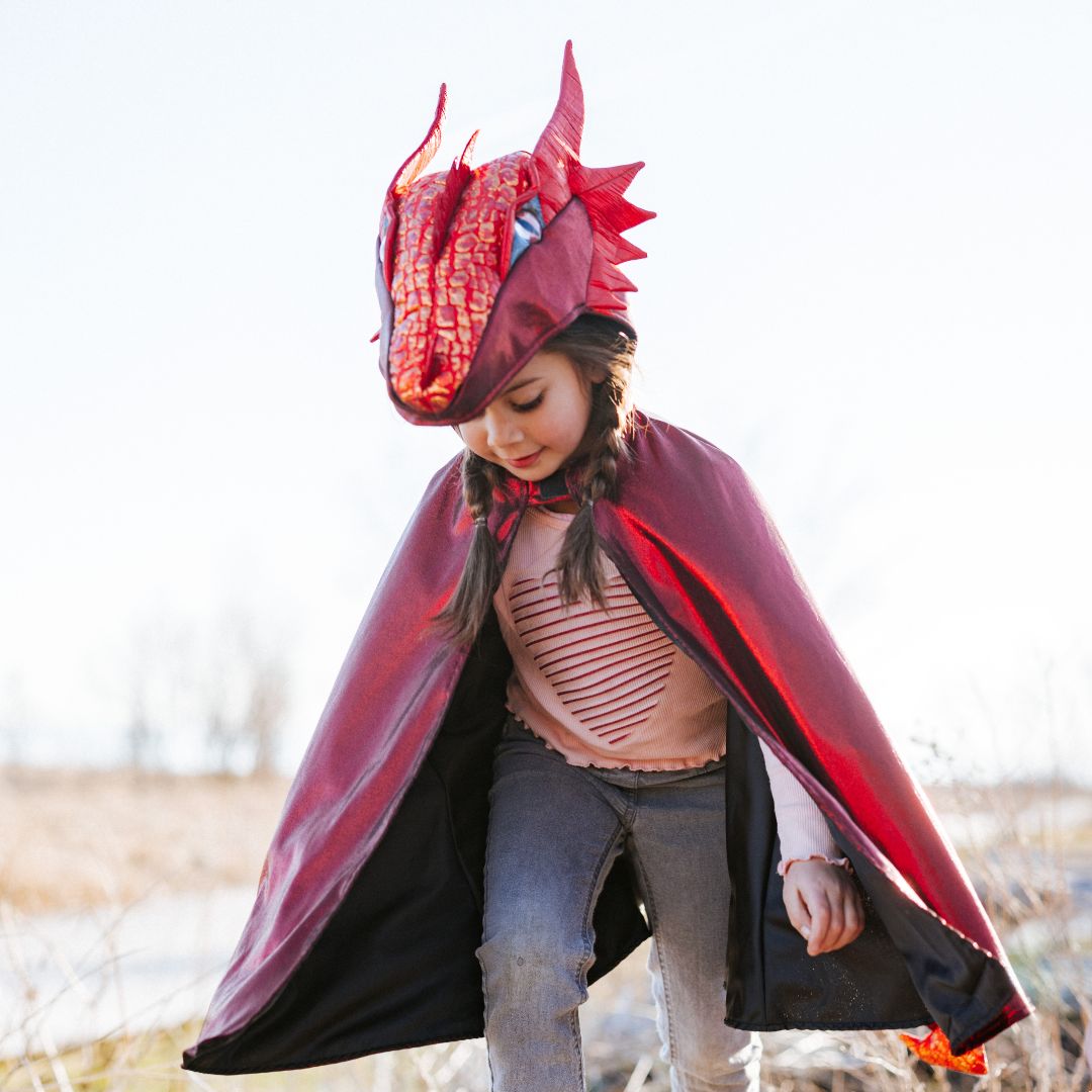 great pretenders verkleedcape draak ruby metallic - 5-6 jaar | 57175 | 2