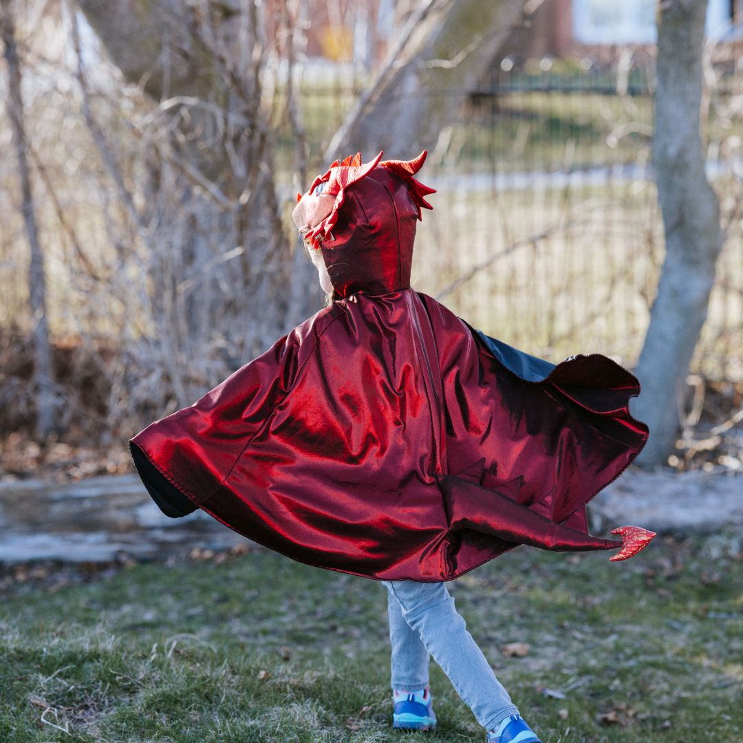 great pretenders verkleedcape draak ruby metallic - 5-6 jaar | 57175 | 4