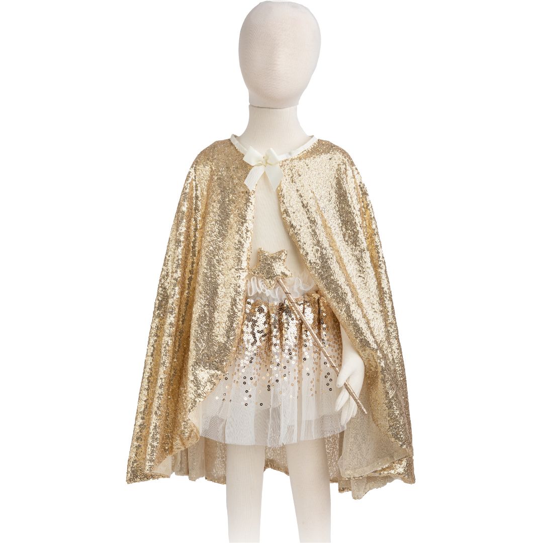 great pretenders verkleedcape gracious gold sequins - 4-6 jaar  | 50955 | 0