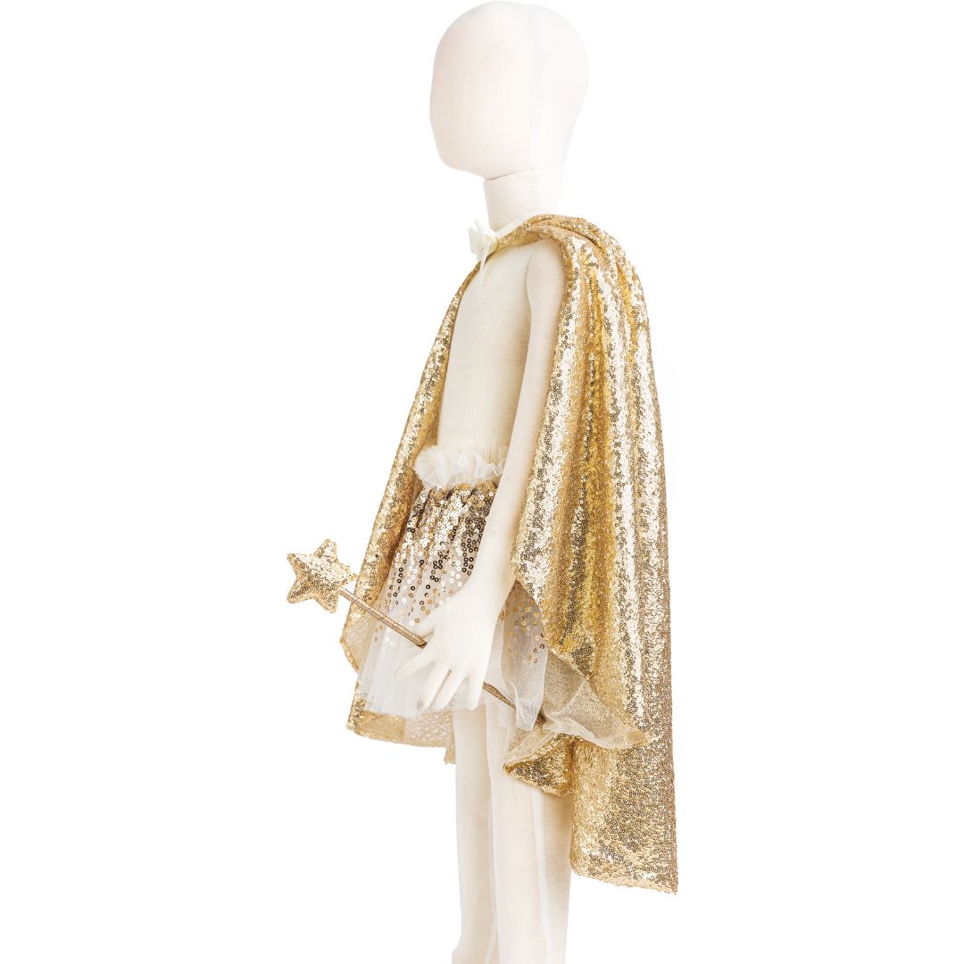 great pretenders verkleedcape gracious gold sequins - 4-6 jaar  | 50955 | 3