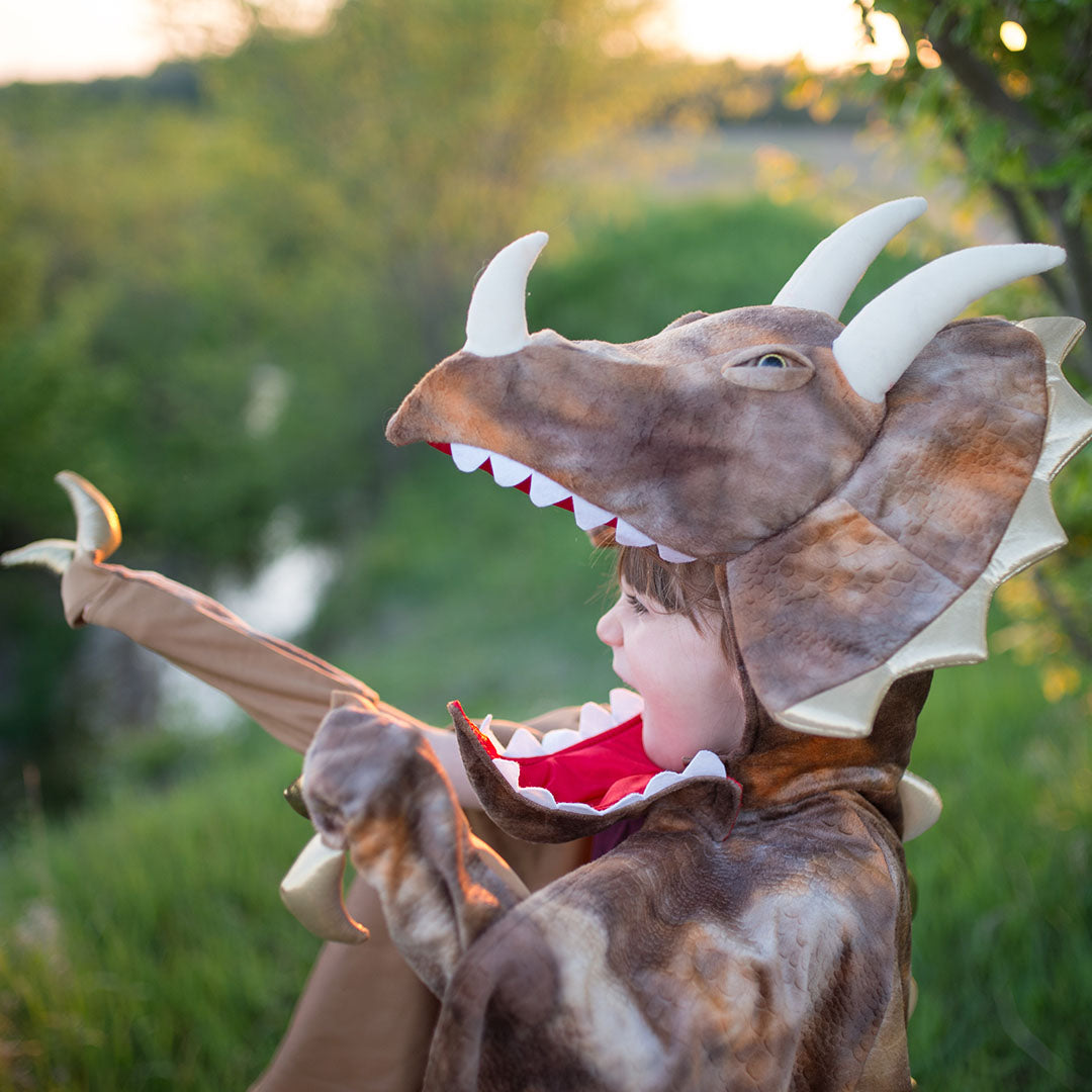 great pretenders verkleedcape met klauwen dino - triceratops  - 4-6 jaar | 56805 | 1