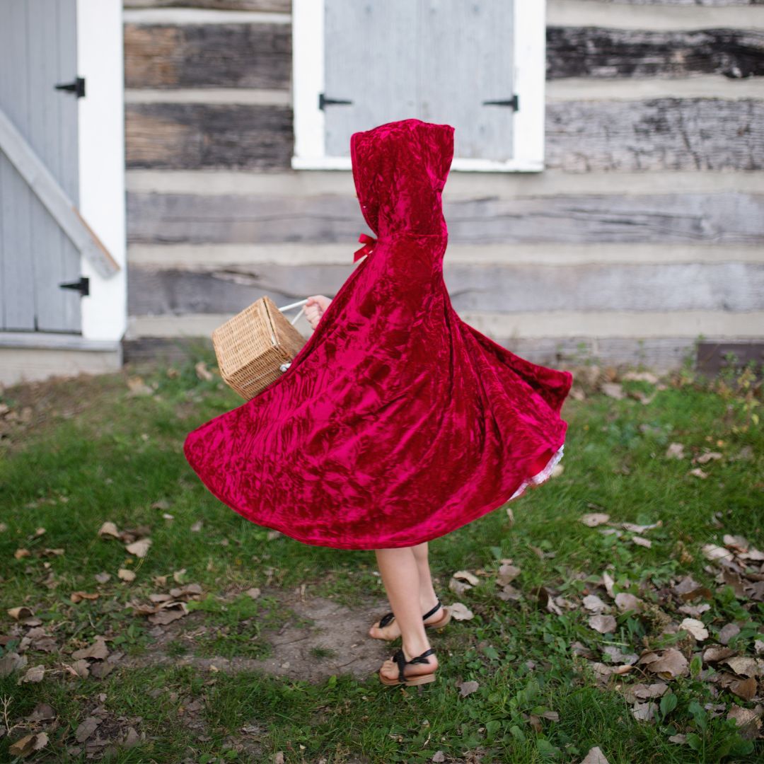 great pretenders verkleedcape roodkapje velvet - 5-6 jaar | 52375 | 2