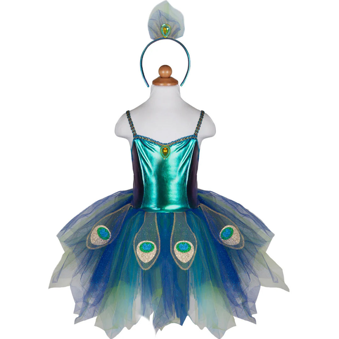 great pretenders verkleedjurk pauw met diadeem - 4-6 jaar | 34885 | 0