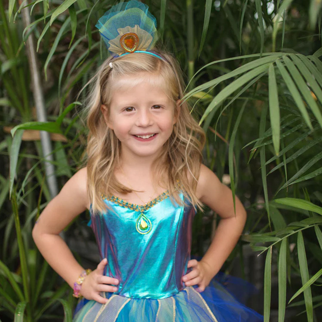 great pretenders verkleedjurk pauw met diadeem - 4-6 jaar | 34885 | 1