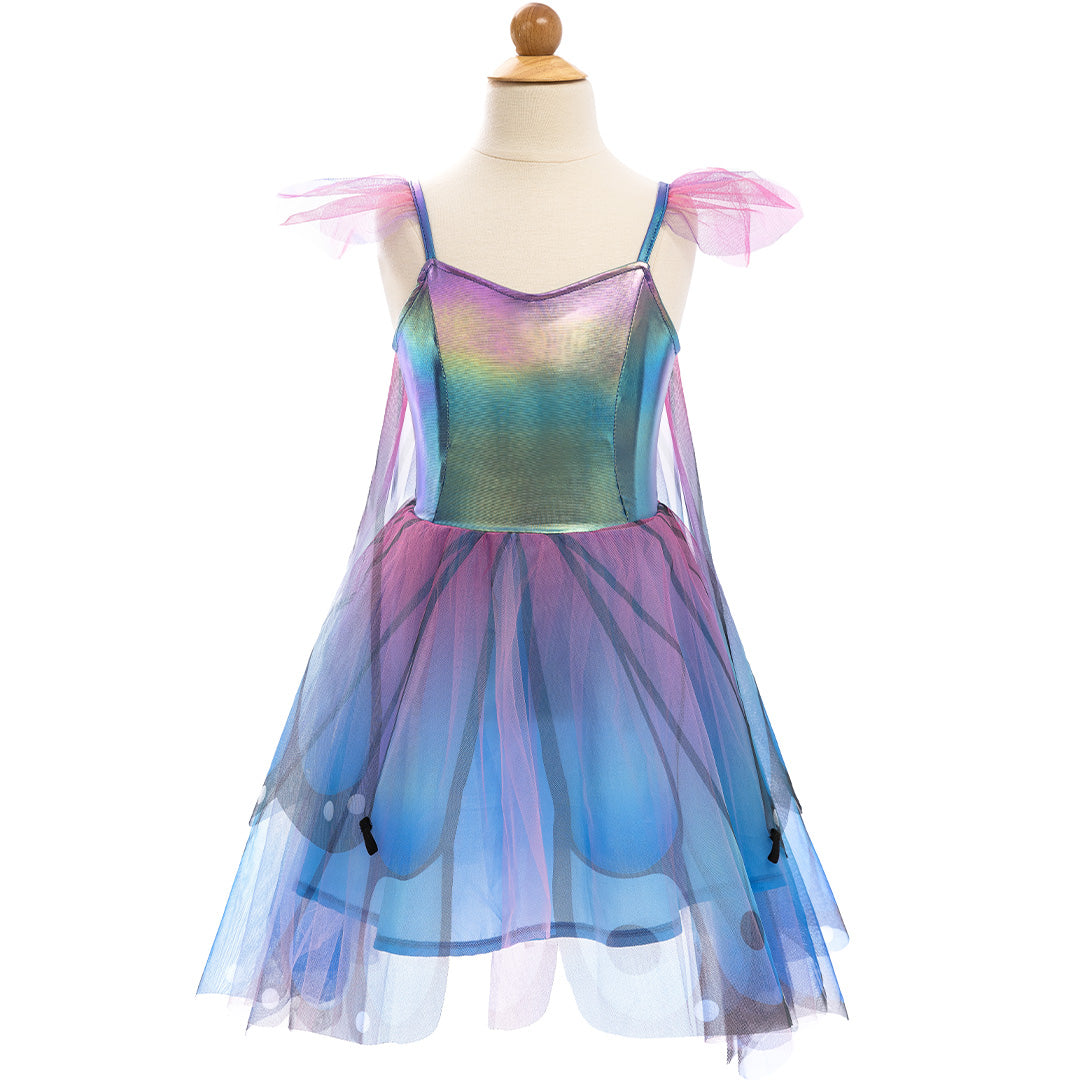 great pretenders verkleedjurk vlinder met vleugels blauw - 4-6 jaar | 32545 | 0