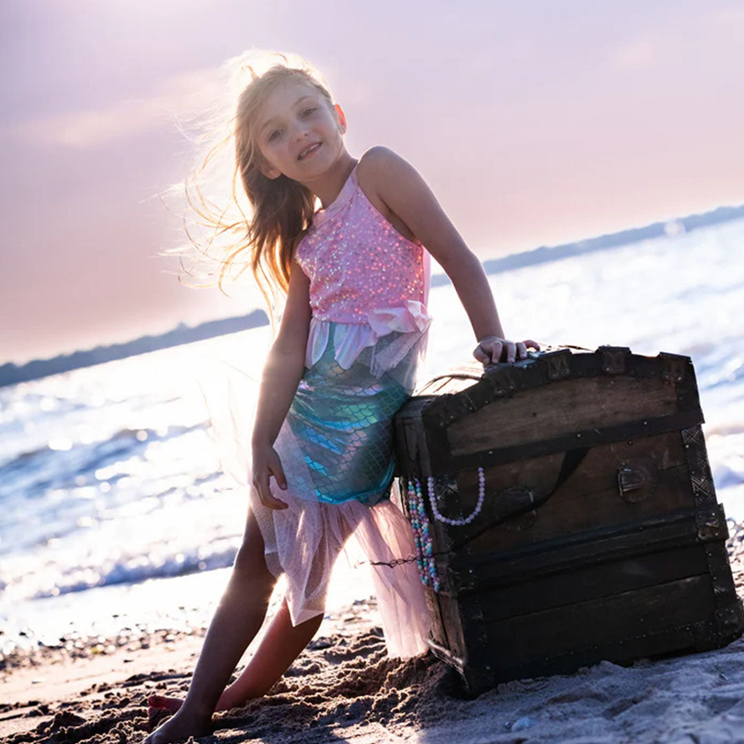 great pretenders verkleedjurk zeemeermin misty roze - 4-6 jaar | 37025 | 1
