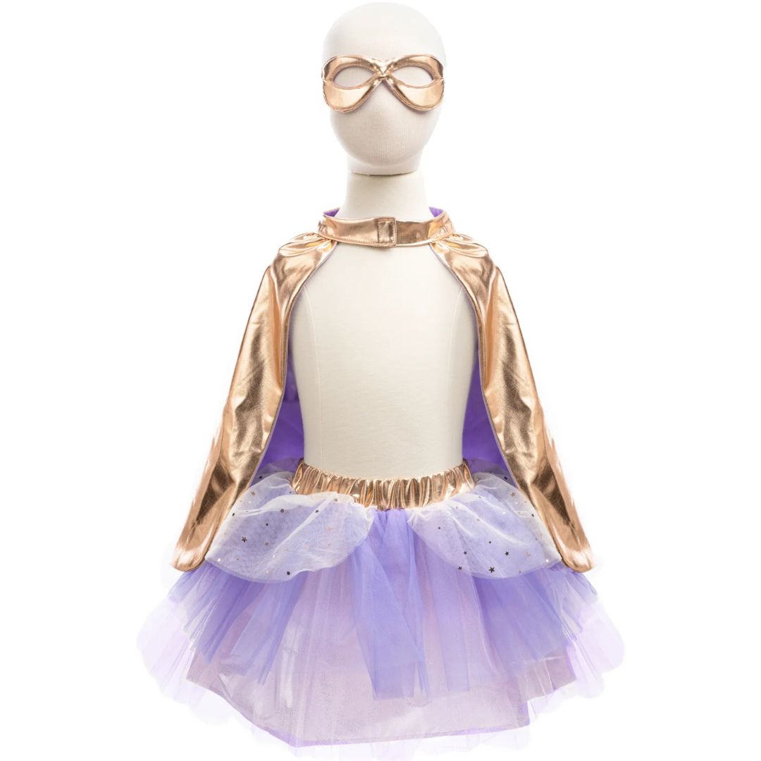 great pretenders verkleedrok met cape en masker gold - 4-6 jaar | 67835 | 0