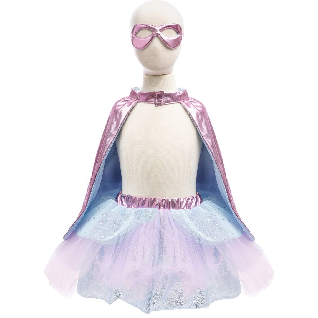 great pretenders verkleedrok met cape en masker pink - 4-6 jaar | 67825 | 0