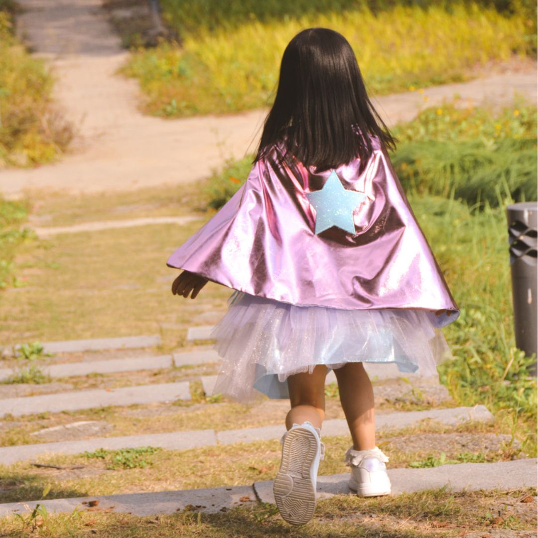 great pretenders verkleedrok met cape en masker pink - 4-6 jaar | 67825 | 4
