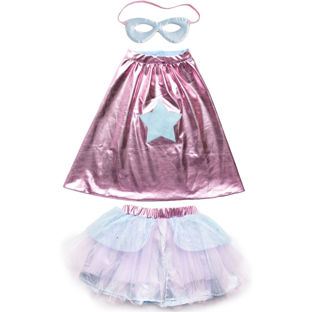 great pretenders verkleedrok met cape en masker pink - 4-6 jaar | 67825 | 5