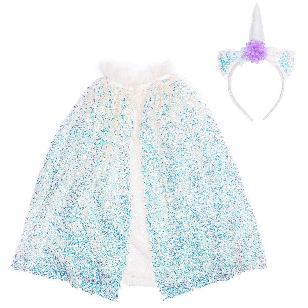 great pretenders verkleedcape eenhoorn met diadeem - 4-6 jaar | 51405 | 1