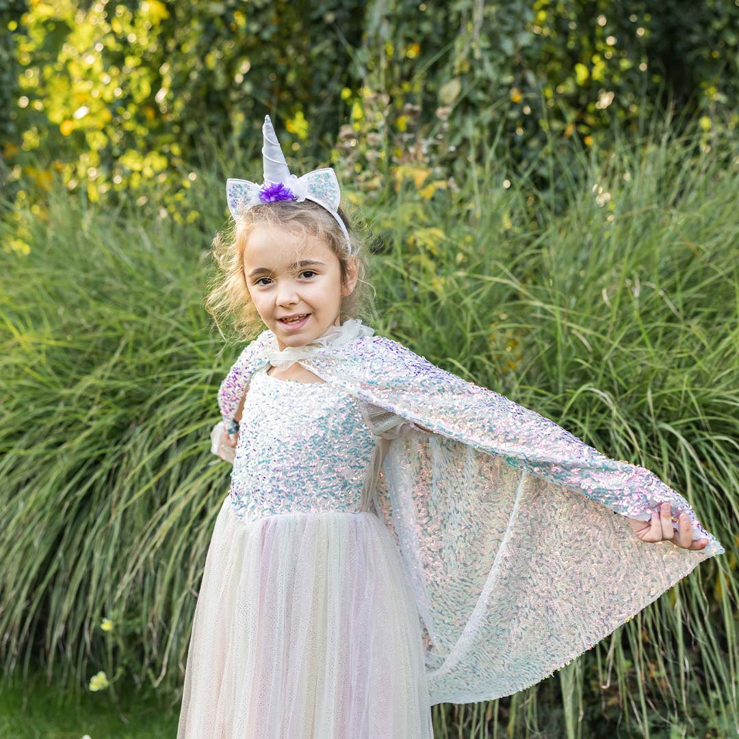 great pretenders verkleedcape eenhoorn met diadeem - 4-6 jaar | 51405 | 2